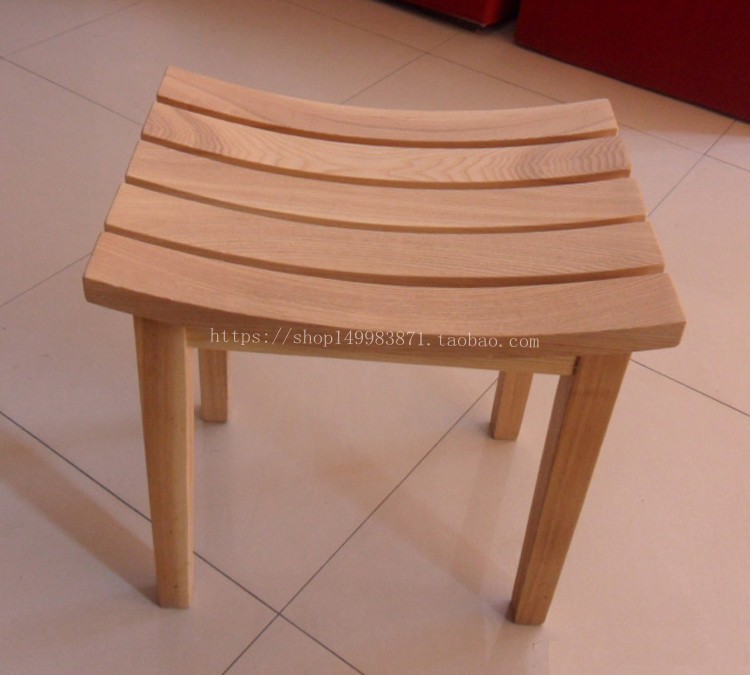 上海实木卧室家具 实木梳妆凳弧形凳子 水曲柳实木矮凳子化妆凳厂家特价
